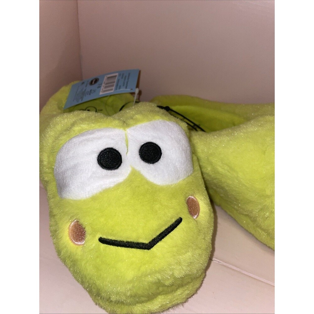 Keroppi Sanrio Plush Slippers Green Size 7/8 7 NWT Cute Cozy Cute Indoor Shoes
